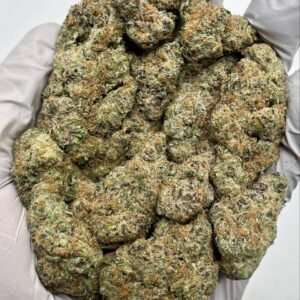 Super Boof THCa Flower dense buds with vibrant orange hairs
