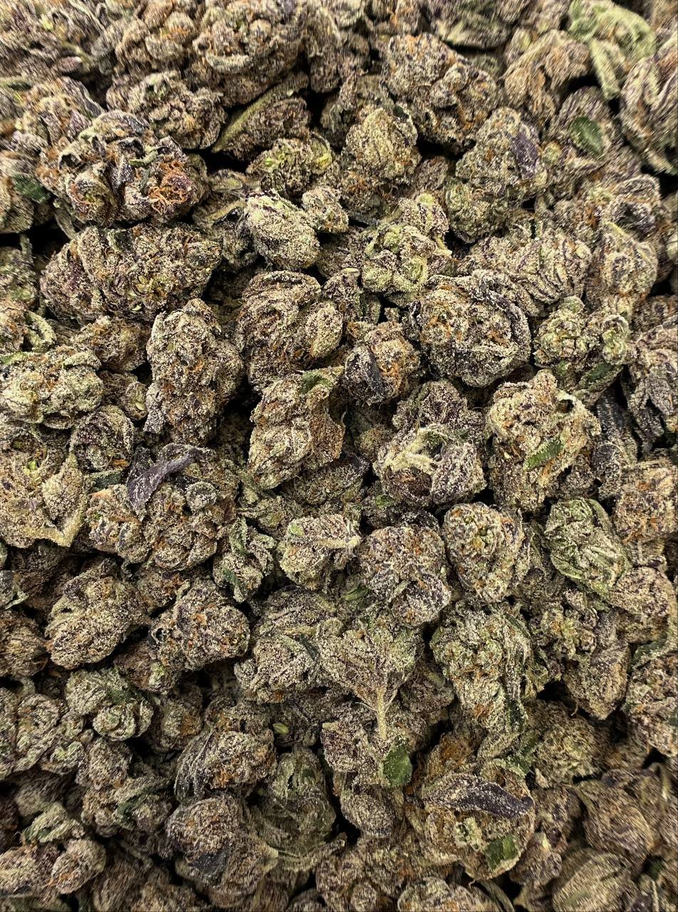 Sour Cherry Gummies THCa Flower 2 Close-up of Sour Cherry Gummies THCa Buds Covered in Trichomes